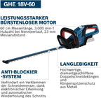 Bosch Professional 18V System Akku-Heckenschere GHE 18V-60 (bürstenloser Motor, Schnittkapazität von 20 mm)