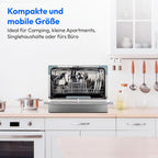 MEDION Tischgeschirrspüler DWT60 (6 Gedecke Fassungsvermögen, 7 Programme, ECO Programm, ca. 6,5 Liter Verbrauch, AquaStop, LED Display, Kindersicherung, MD37496) silber