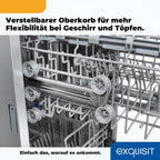 Exquisit Geschirrspüler, Spülmaschine, 45 cm Breite, Teilintegriert, 9 Maßgedecke, 9 Liter, Startzeitvorwahl, ECO-Modus, Geschirrspüler 45 cm, EGSP51009-EB-030E inox