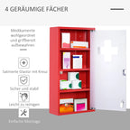 HOMCOM Medizinschrank abschließbar Tip-On Automatik Sicherheitsglas