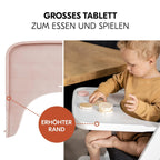 hauck Hochstuhl Beta+ Newborn Set Eco Bouncer - mitwachsender Holz Babyhochstuhl ab Geburt, inkl. Neugeborenenaufsatz, Sitzpolster und Essbrett - Dark Grey