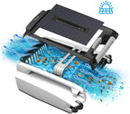 Solarbetriebener automatischer Roboter-Skimmer-Reiniger für Pools mit 30 Stunden kontinuierlicher Reinigungsleistung durch Akkubetrieb und überarbeiteten, salz- und chlortoleranten Twin-Motoren (weiß)
