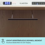 Klarstein ia 8 - Spülmaschine, Geschirrspüler, Freistehend, Teilintegriert, F, 55 cm breit, 8 Maßgedecke, 6 Programme, Aquastop, silber
