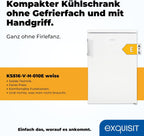 Exquisit Kühlschrank ohne Gefrierfach, 133 Liter, Vollraumkühlschrank freistehend, Türanschlag Wechselbar, KS516-V-H-010D weiss
