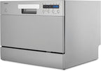 MEDION Tischgeschirrspüler DWT60 (6 Gedecke Fassungsvermögen, 7 Programme, ECO Programm, ca. 6,5 Liter Verbrauch, AquaStop, LED Display, Kindersicherung, MD37496) silber