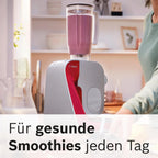 Bosch Küchenmaschine Serie 4 MUM58720,Edelstahl-Schüssel 3,9 L, Mixer 1,25 L, Planetenrührwerk,Knethaken,Schlag,Rührbesen, Durchlaufschnitzler, 3 Scheiben, 1000 W, Dunkelrot/Silber