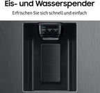 RS6GA8521B1/EG Side-by-Side Kühlschrank, 178 cm, 634 , 225  Gefriervolumen, Space Max Technologie, Premium Black Steel