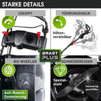 BRAST® Benzin Rasenmäher Trike mit Antrieb | 5,2kW(7PS) | 53cm Schnittbreite | viele Modelle | TÜV | 4 Takt OHV Motor | 30-80mm Schnitthöhe | 60L Fangkorb | Stahlgehäuse | Speed