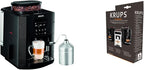 Krups Essential Kaffeevollautomat mit Milchschlauch, 2-Tassen-Funktion, LCD-Display, Einfache Reinigung, Kaffeemaschine, TÜV-Siegel, Schwarz, EA816031