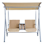 Outsunny Hollywoodschaukel 2-Sitzer mit Sonnendach Becherhalter