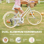 Glerc Missy 20 24 26 Zoll Mädchen City 6-Gang Hybrid Cruiser Fahrrad mit Weidenkorb für Jugend über 6-Jahre alt, mehrere Farben
