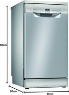 Bosch SPV2IKX10E Serie 2 Smarter Geschirrspüler vollintegriert, 45 cm breit, Besteckkorb, Extra Trocknen auf Knopfdruck, InfoLight roter Lichtpunkt am Boden, AquaStop Schutz gegen Wasserschäden, Weiß