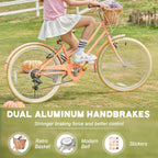 Glerc Missy 20 24 26 Zoll Mädchen City 6-Gang Hybrid Cruiser Fahrrad mit Weidenkorb für Jugend über 6-Jahre alt, mehrere Farben