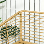 Outsunny Polyrattan Gartensofa-Set 4-tlg. Boho-Stil Glas-Couchtisch