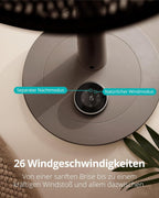 Duux Whisper 2 Standventilator Leise - Sparsamer DC-Motor mit 26 Geschwindigkeiten - Ventilator Höhenverstellbar (73-95cm) - Horizontale + Vertikale Oszillation - Weiß
