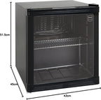METRO Professional Mini-Kühlschrank GPC1088, 88 L, 1.052 kWh/24h, 3 Edelstahl-Drahtböden, schwarz