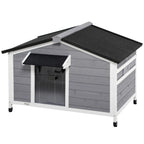 PawHut Hundehütte Outdoor aufklappbares Dach wetterfest Massivholz