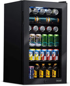 Getränkekühlschrank | Freistehender Kühlschrank für 126 Dosen mit Glastür mit Scharnier rechts | Mini-Getränkekühlschrank, perfekt für Bier, Wein, Limonade und kühlere Getränke