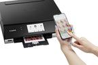 Canon PIXMA TS8750 Multifunktionsdrucker 3in1 (Tintenstrahl,Drucken, Kopieren, Scannen, A4, 10,8 cm Touch LCD, WLAN, Duplexdruck, 2 Papierzuführungen, 2 x 100 Blatt, 6 Separate Tinten) schwarz