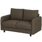 HOMCOM 2-Sitzer Sofa mit Stauraum & Samtoptik, Braun