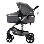 3 in 1 Kombikinderwagen 3 in 1 Reisesysteme Kinderwagen Infant Hochlandschaft Liegender Buggy Kinderwagen Neugeborenen Kinderwagen Faltbarer Standardkinderwagen (906 White)