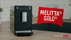 Melitta Solo - Kaffeevollautomat mit höhenverstellbarem Auslauf, kleine Kaffeemaschine mit abnehmbarem Wassertank, für z. B. Espresso oder Café Crème, silber