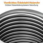 Sonnewelt Poolheizung Feuertonne mit Heizspirale Edelstahl