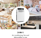 Klarstein Mobile Klimaanlage mit Abluftschlauch, 4-in-1 Klimagerät mit Ventilator, Luftentfeuchter & Nachtmodus, Kleine & Portable Klimaanlage für Wohnung & Büro, App-Steuerung, 12000 BTU