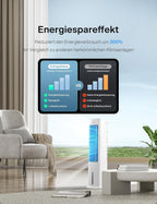PELONIS Luftkühler mit Wasserkühlung, Klimaanlage Mobil, 5L Ventilator mit Wasserkühlung, Klimagert Luftbefeuchter mit Fernbedienung, 355m/h Klimaanlage Ohne Abluftschlauch