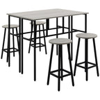 HOMCOM Bartisch-Set 6-teilig kombinierbar platzsparend Essgruppe