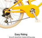 Glerc Missy 20 24 26 Zoll Mädchen City 6-Gang Hybrid Cruiser Fahrrad mit Weidenkorb für Jugend über 6-Jahre alt, mehrere Farben