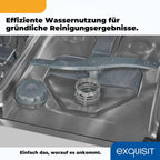 Exquisit Geschirrspüler, Spülmaschine, 45 cm Breite, Teilintegriert, 9 Maßgedecke, 9 Liter, Startzeitvorwahl, ECO-Modus, Geschirrspüler 45 cm, EGSP51009-EB-030E inox