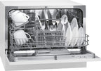 Bomann Mini Geschirrspüler mit Wasseranschluss | inkl. Schlauch | Tisch Geschirrspüler leise | Mini Spülmaschine für kleine Küchen/Camping | Spülmaschine klein m. Überlaufsicherung | TSG 7405 weiß