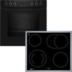 NEFF EDX442, Set bestehend aus E1ECD0AN0, N 30, Einbauherd mit CircoTherm, 60 x 60 cm, Edelstahl und M13R42N2, N 50, herdgesteuertes Elektrokochfeld, 60 cm, Schwarz, mit Rahmen aufliegend