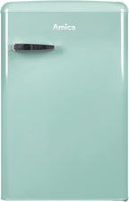 Amica KGC 15632 T Retro Kühl-/Gefrierkombination / Ice Blue (Türkis) / 144cm (H) x 55cm (B) x 62cm (T) / Retro-Design / Kühlschrank mit Gefrierfach