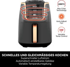 Ninja Heißluftfritteuse MAX PRO, 6,2 L, ölfrei, große Schublade, Rösten, Backen, Air Fry, Antihaftbeschichtet, Spülmaschinenfester Korb & Crisper Gittereinsatz, Silikonzange, Schwarz/Kupfer, AF180EUCP
