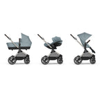 CYBEX Gold Kinderwagen EOS Lux 2-in-1 mit Babyschale Aton B2 i-Size und Babyschalen-Adapter, Reisesystem, Ab Geburt bis 22 kg (ca. 4 Jahre), Moon Black (Schwarz)