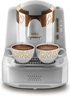 Arzum Okka Türkischer Kaffeemaschine, Vollautomatisch, 3 Tassen Größen, Selbstreinigungsfunktion, 950 ml Wassertank, Überschutzsensor, Kompaktes Design, Schwarz-Gold
