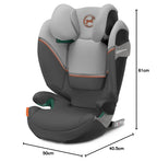 CYBEX Gold Kindersitz Solution S2 i-Fix, Für Autos mit und ohne ISOFIX, 100 - 150 cm, Ab ca. 3 bis 12 Jahre (15 - 50 kg), Lava Grey