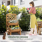 Outsunny Hochbeet Pflanztreppe rustikales Fass-Design mit Rankgitter Massivholz