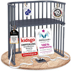 babybay Original Beistellbett aus massivem Buchenholz / kompakt & verwandelbar / Kinderbett Höhe stufenlos verstellbar & umweltfreundlich / mitwachsendes Babybett (weiß lackiert) / inkl. Matratze