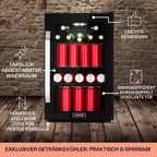 Klarstein Kühlschrank 70L, Kleiner Kühlschrank mit Herausnehmbaren Ablagen, Leiser Mini Kühlschrank mit Glastür & LED, Getränkekühlschrank Klein, Outdoor Geeignet, Biersafe für Flaschen, 0-10°C