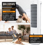 Brandson - Luftkühler mit Wasserkühlung 5 in 1 - Verdunstungskühler, Luftbefeuchter, Ventilator & Luftreiniger, mobile Klimaanlage ohne Abluftschlauch - Preisträger 2025 - leise - 5L Wassertank
