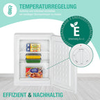 Bomann® Gefrierschrank klein mit 42L Nutzinhalt | Mini Gefrierschrank mit 2 herausnehmbaren Gitterablagen | Gefrierschrank mit wechselbarem Türanschlag & stufenloser Temperaturreglung |GB 7236 schwarz