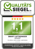 Rowenta QU5062 Eclipse 3in1 Luftreiniger | Heizlüfter | Ventilator | filtert 99,9% der Partikel | für 30 m2 Raumgre | schnelle Heizung bis zu 35°C | automatischer Tag- und Nachtmodus | Schwarz/Grau