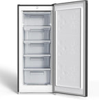 CHiQ FSD166NE4E Gefrierschrank 166 L, No Frost Technologie, Wechselbarer Türanschlag, Schwarzer Edelstahl, 144cm Höhe