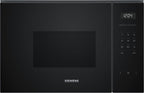 Siemens BF525LMB1 iQ500, Einbau-Mikrowelle, 59 x 38 cm, 800W, 20L Garraum Edelstahl, 25,5 cm Drehteller, touchControl Bedienung, Hydrolytische Reinigungshilfe, cookControl 7 Automatikrogramme, Schwarz