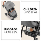 Hauck Uptown Kinderwagen Melange Rose – Kinderwagen für jedes Gelände, extra großer Sitz, flache Liegeposition, Gummiräder, Federung, kompakt und einfach zusammenklappbar, mit Regenschutz
