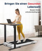 Redliro Walking Pad, Laufband für Zuhause mit Fernbedienung und LED-Anzeige, Kompaktes und leises Laufband Schreibtisch für Zuhause/Büro 1-6km/h