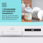 Klarstein ia 8 - Spülmaschine, Geschirrspüler, Freistehend, Teilintegriert, F, 55 cm breit, 8 Maßgedecke, 6 Programme, Aquastop, silber